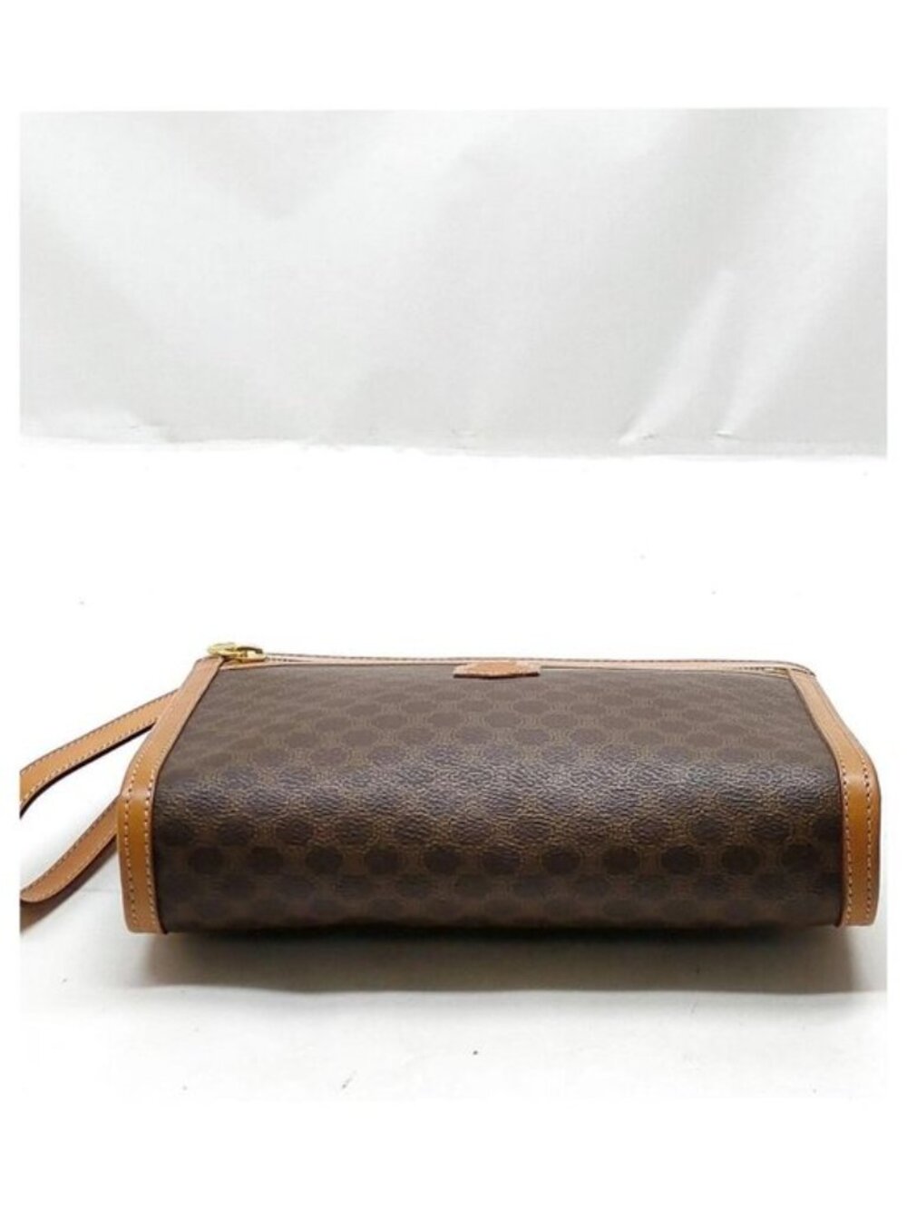 Authentic Celine Macadam Clutch Brown PVC Leather Wristlet Vintage Logo Pouch - Picture 6 of 16